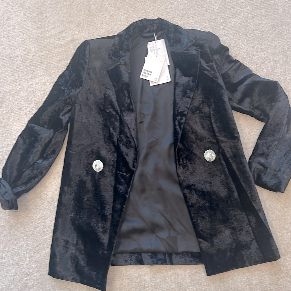 Other Stories Black Velvet Suit Blazer